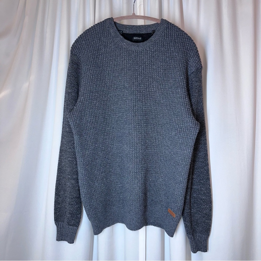 Buffalo David Bitton Waffle‎ Knit Crew Neck Sweater Sz XL EUC Comfort Casual